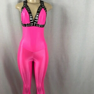 Zuliana Size XXS Hot Pink One Piece Pantsuit. Made In USA.